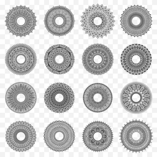 Download Set of mandala circle design Vector | Premium Download