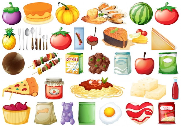 Set of many food | Free Vector