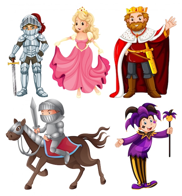 Premium Vector | Set of medieval cartoon character