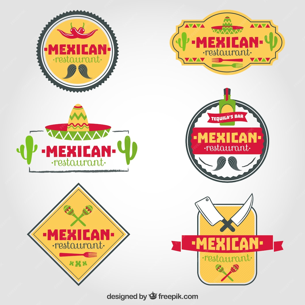 Premium Vector | Set of mexican restaurant logos