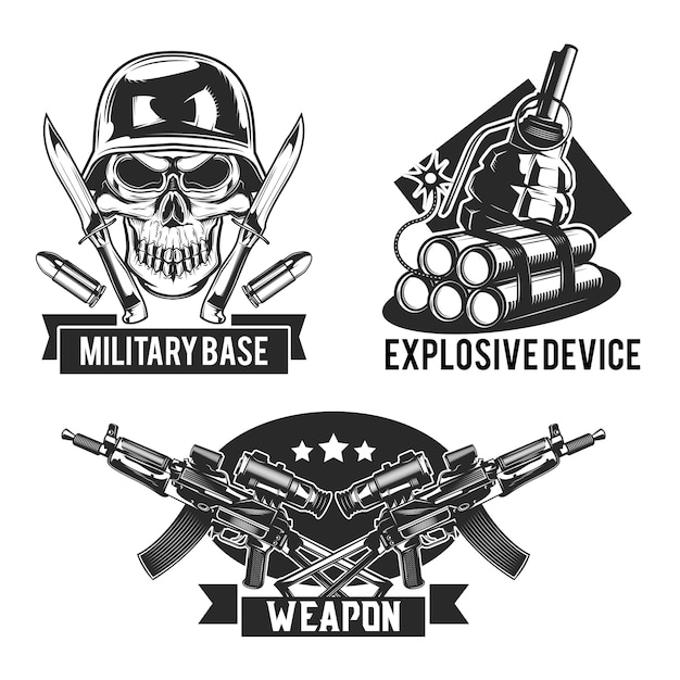 Free Vector | Set of military emblems