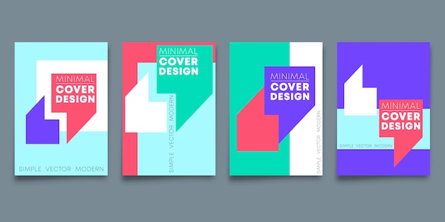 Set of minimal design cover Premium Vector