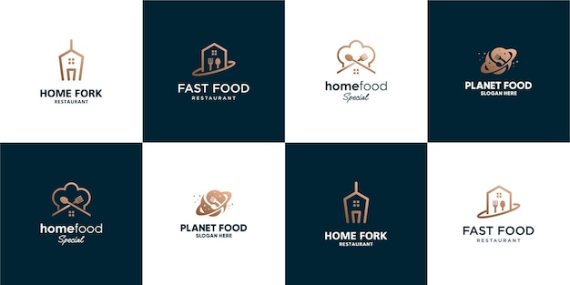 Premium Vector Set Of Minimalist Elegant Food Logo Template
