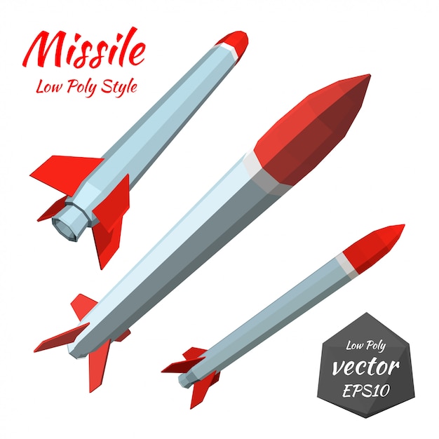 Premium Vector | Set Missile Isolated On White