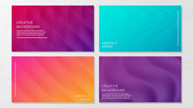 Set of modern abstract geometric background templates Premium Vector
