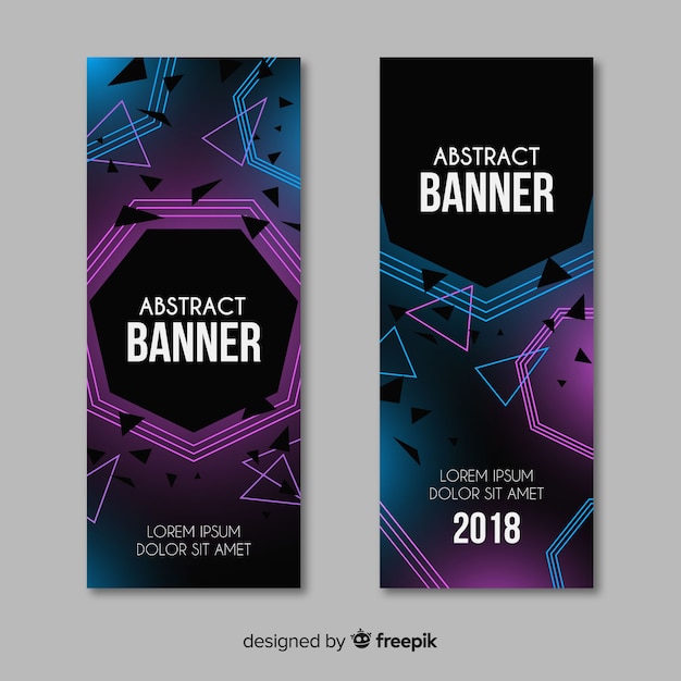 Free Vector | Set of modern banners with abstract design