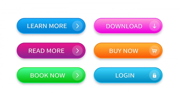 Premium Vector | Set of modern buttons for website, apps, software ...