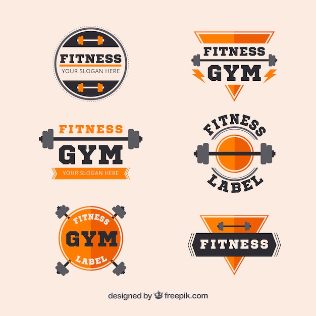 Free Vector | Set of modern fitness labels