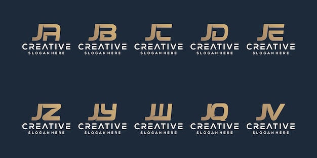 premium-vector-set-mongram-letter-j-logo-template