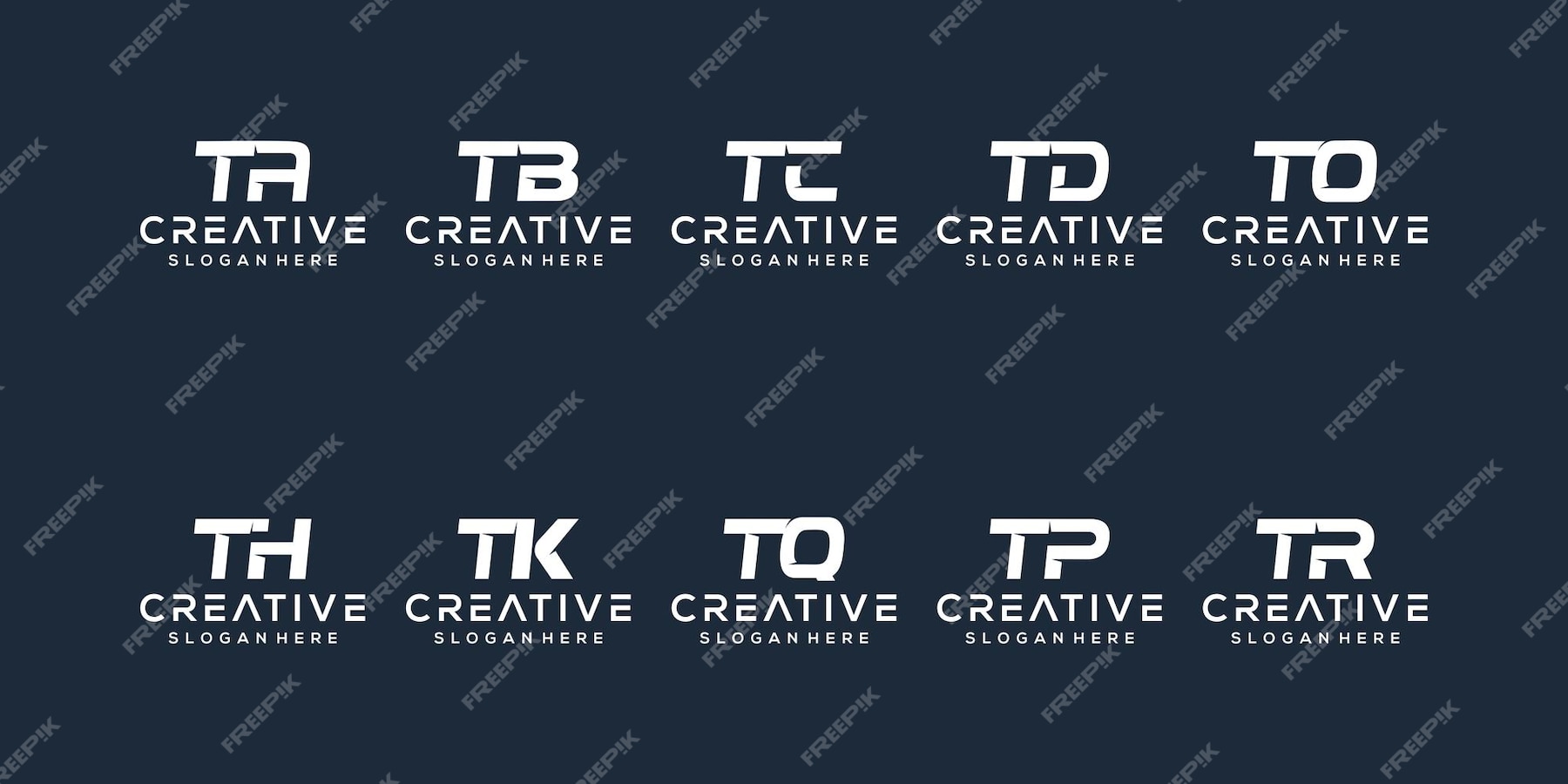 Premium Vector | Set monogram letter t logo design