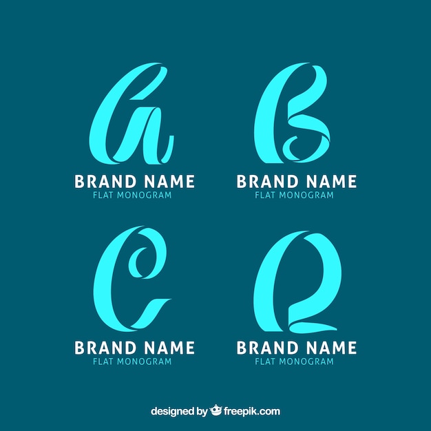 Set of monogram logos Vector | Free Download