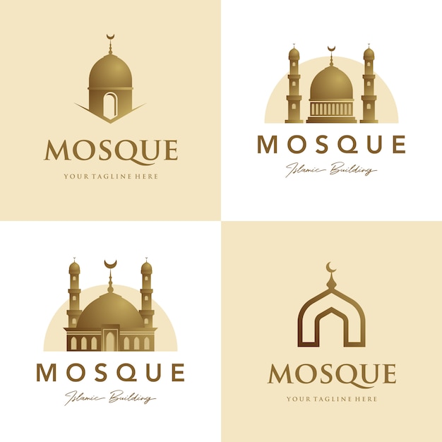 Download Free Set Of Mosque Logo Islamic Symbol Gold Premium Vector Use our free logo maker to create a logo and build your brand. Put your logo on business cards, promotional products, or your website for brand visibility.