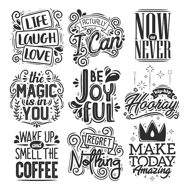 Premium Vector | Set of motivational quotes