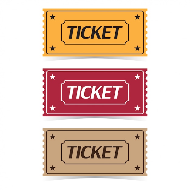 Premium Vector Set of movie ticket with shadows. flat