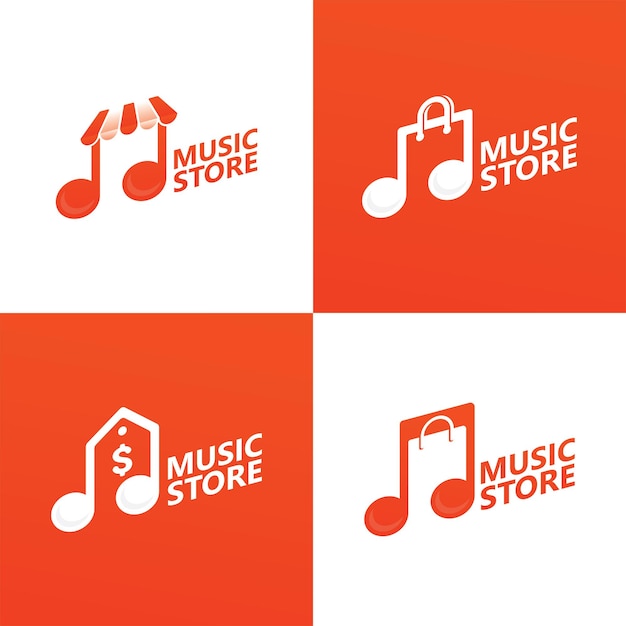 Premium Vector | Set music store logo template premium vector