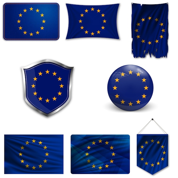Download Set of the national flag of european union | Premium Vector