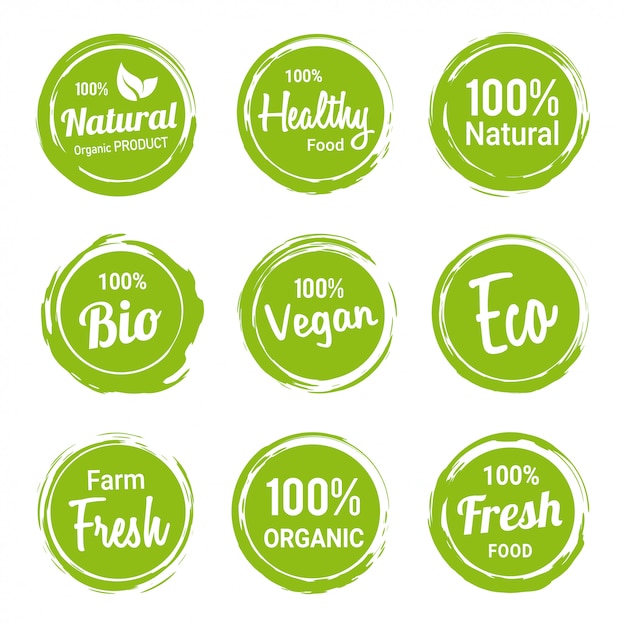 Download Free Set Of Natural Organic Labels Vegetarian Products Premium Vector Use our free logo maker to create a logo and build your brand. Put your logo on business cards, promotional products, or your website for brand visibility.