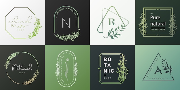 Download Free Set Of Natural And Organic Logo For Branding Corporate Identity Free Vector Use our free logo maker to create a logo and build your brand. Put your logo on business cards, promotional products, or your website for brand visibility.