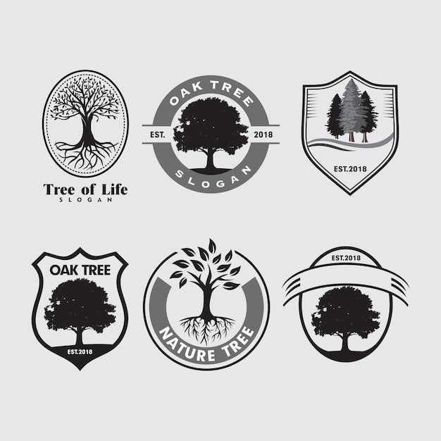Download Free Set Of Nature Trees Emblem Logo Template Premium Vector Use our free logo maker to create a logo and build your brand. Put your logo on business cards, promotional products, or your website for brand visibility.