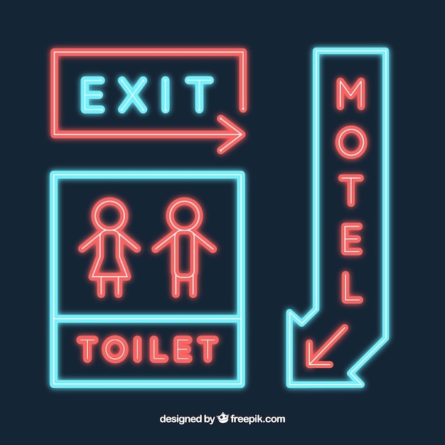 Download Free Download This Free Vector Set Of Neon Signs For A Motel Use our free logo maker to create a logo and build your brand. Put your logo on business cards, promotional products, or your website for brand visibility.