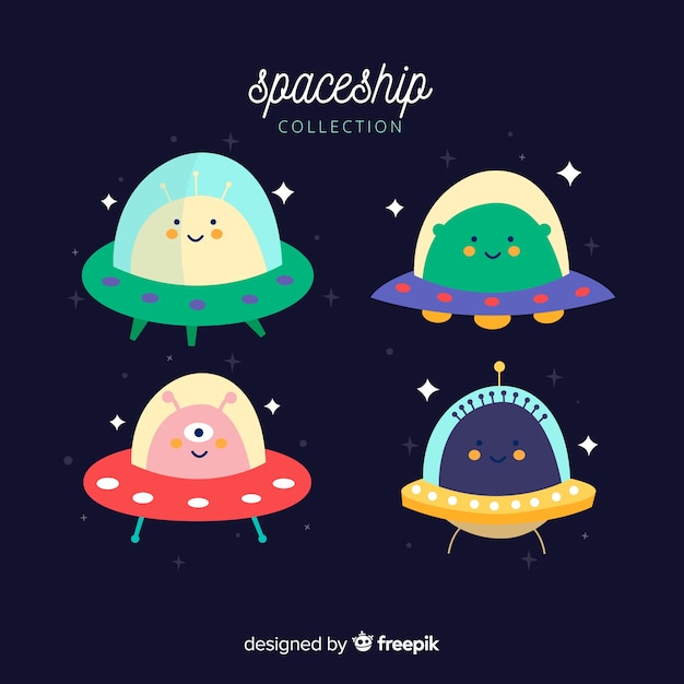 Set of nice spaceships Free Vector