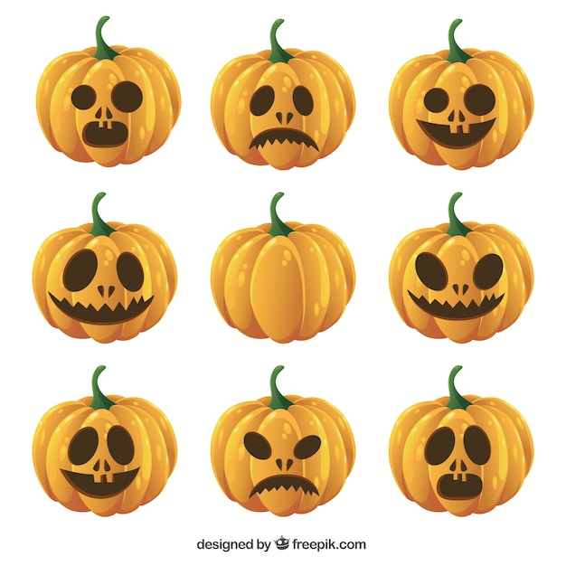 Download Free Vector | Set of nice watercolor pumpkins