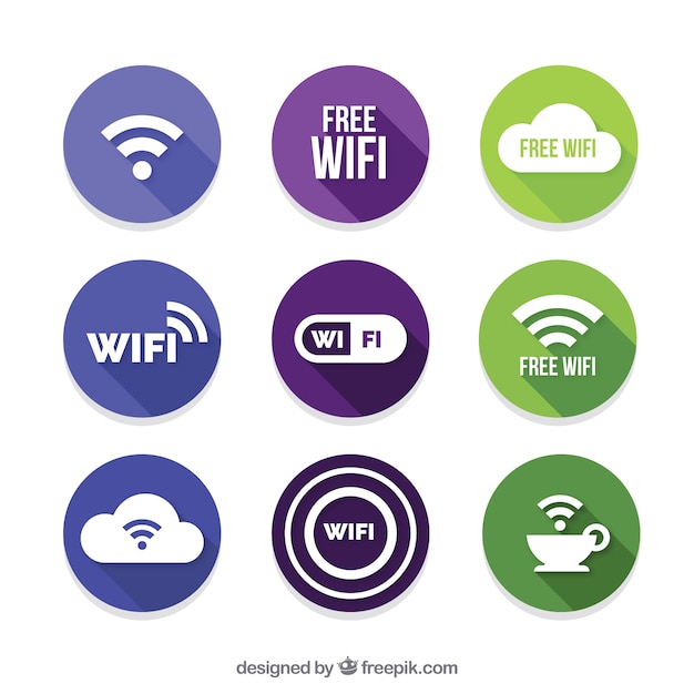 Download Free Download Free Set Of Nine Round Wifi Stickers Vector Freepik Use our free logo maker to create a logo and build your brand. Put your logo on business cards, promotional products, or your website for brand visibility.