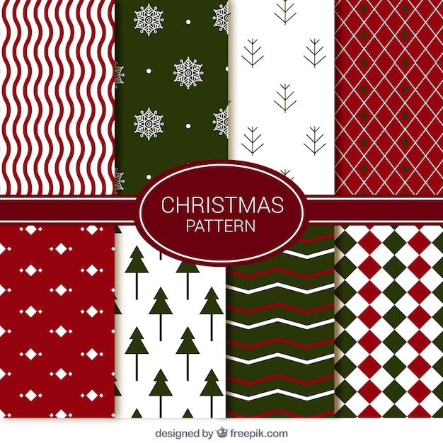 Set of abstract decorative christmas patterns Vector | Free Download