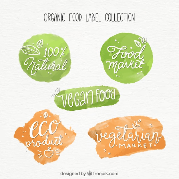 Set of abstract organic food stickers