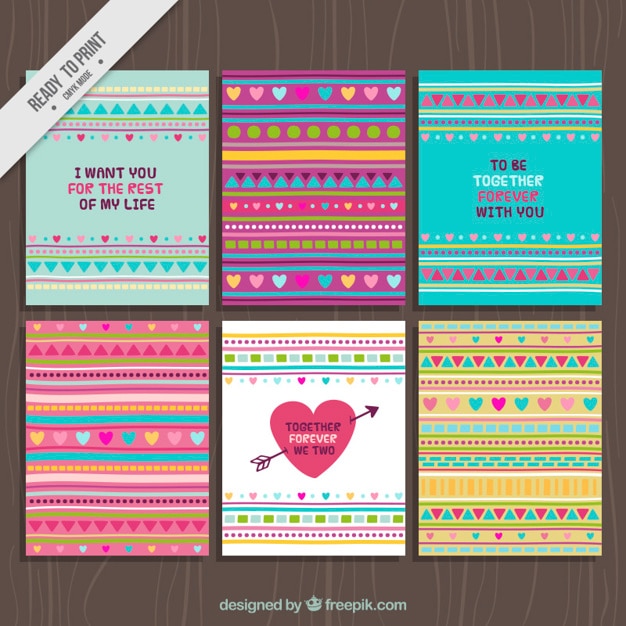 Set of abstract valentine cards