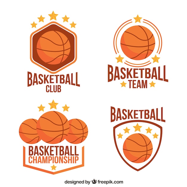 Set of basketball badges