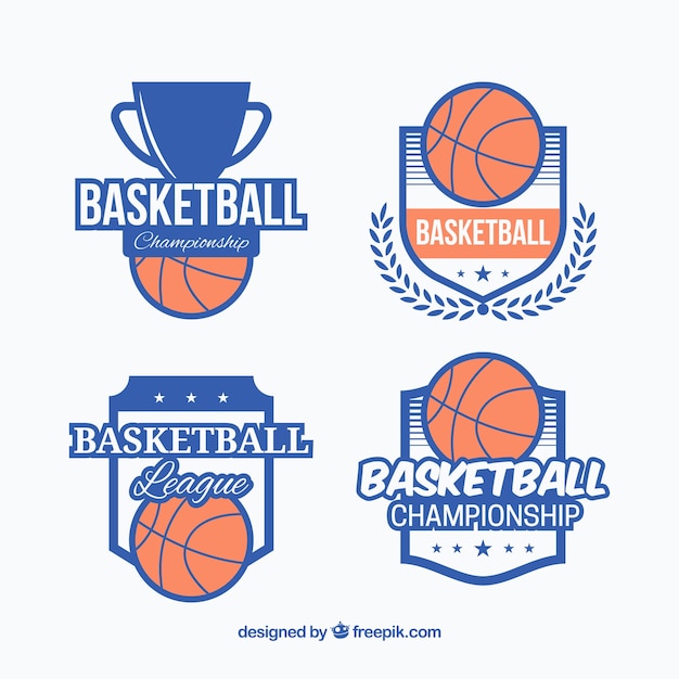 Set of basketball stickers