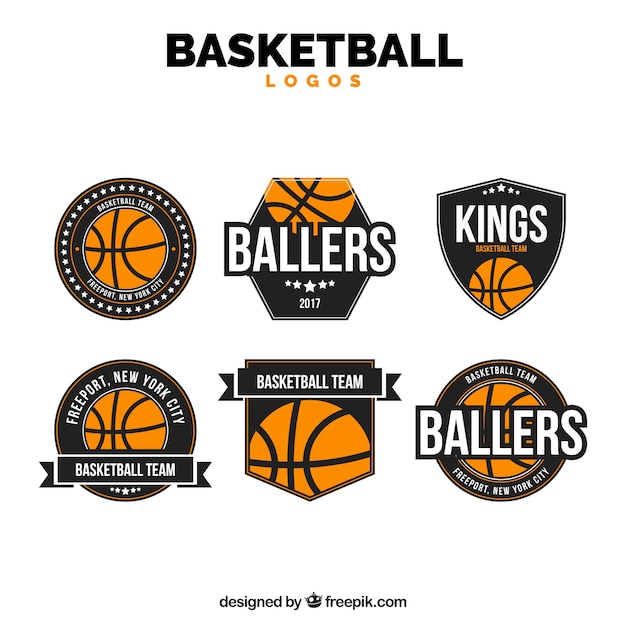 Set of basketball stickers