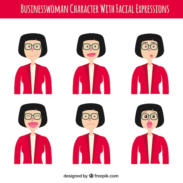 Set of business woman characters