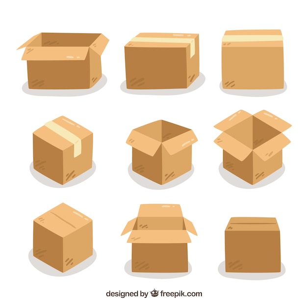 Set of cardboard boxes to shipping