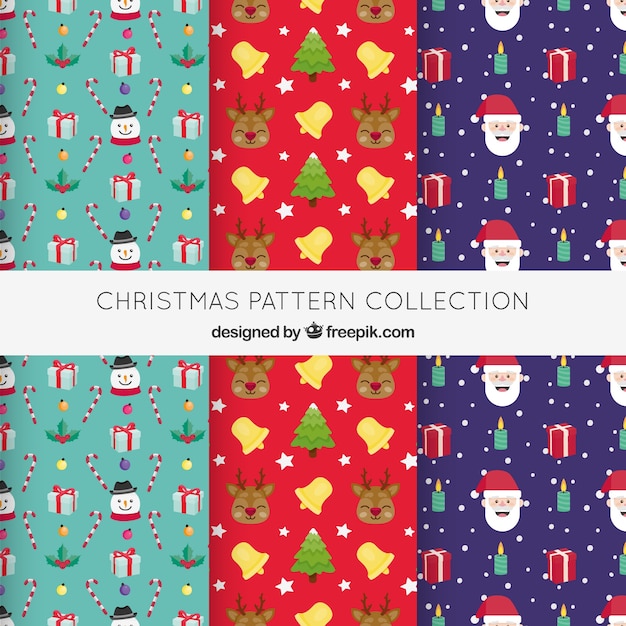 Set of christmas patterns