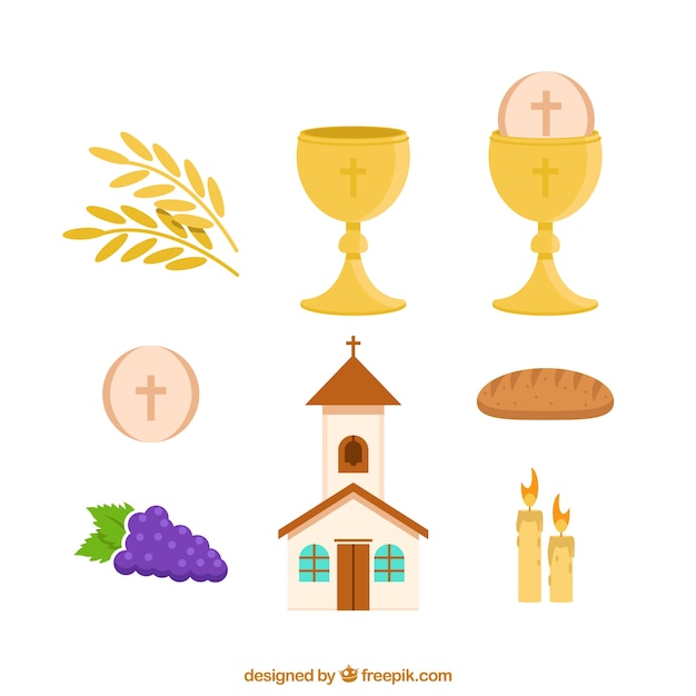 Set of church and objects of first
communion