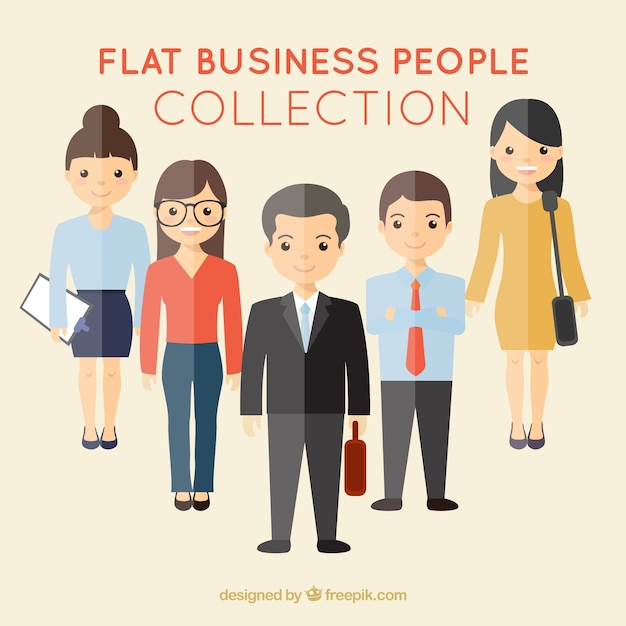 Set of company team in flat design Vector | Free Download