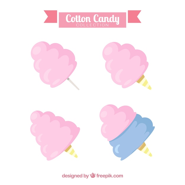 Set of delicious cotton candy
