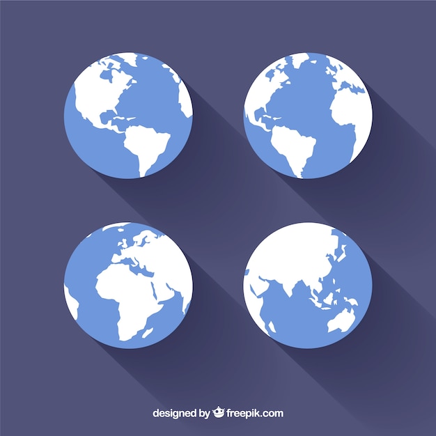 Set of earth in flat design