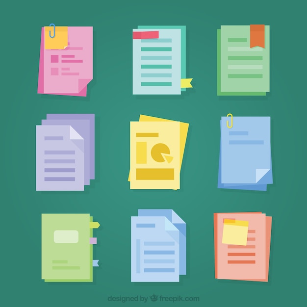 Set of files in flat design Free Vector Set of files in flat design Free Vector