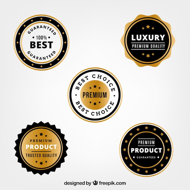 Set of five luxury product stickers Vector | Free Download