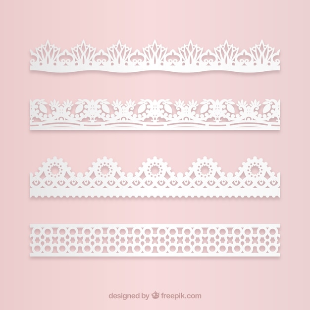 Download Set of floral lace borders Vector | Free Download