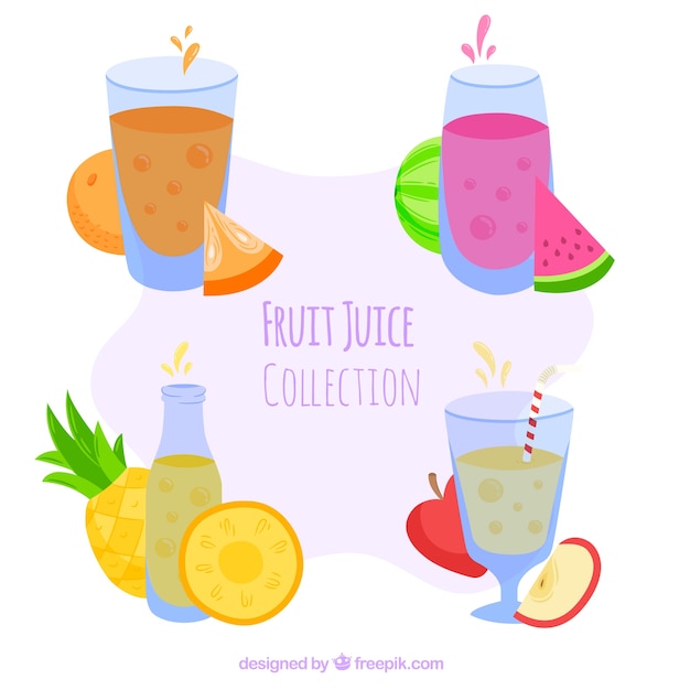 Set of fruit juices