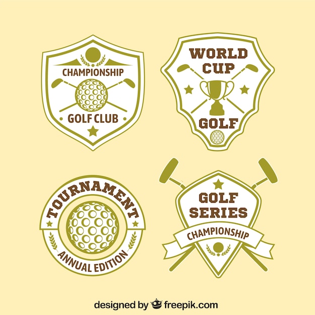 Set of golf labels in vintage style