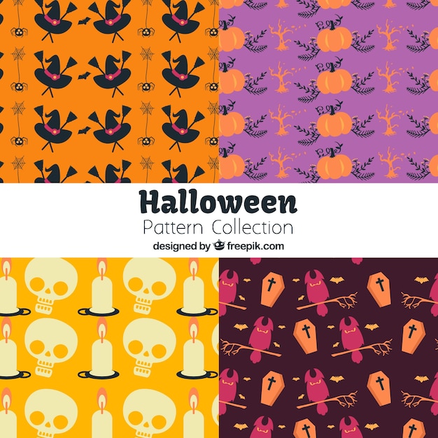 Set of halloween patterns