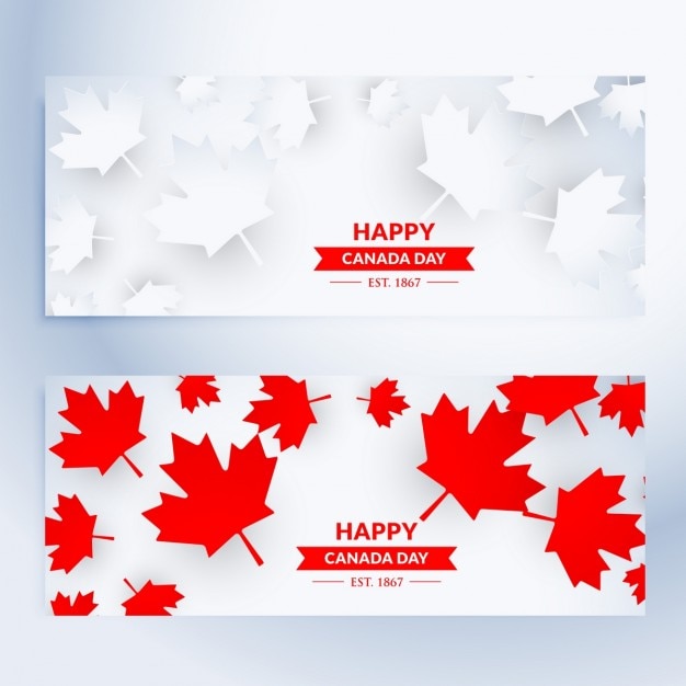 Set of happy canada day banners