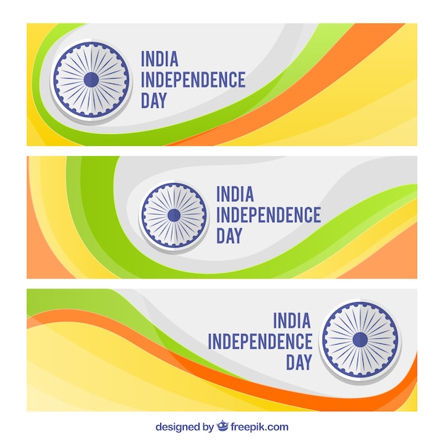 Set of india independence day banners Vector | Free Download