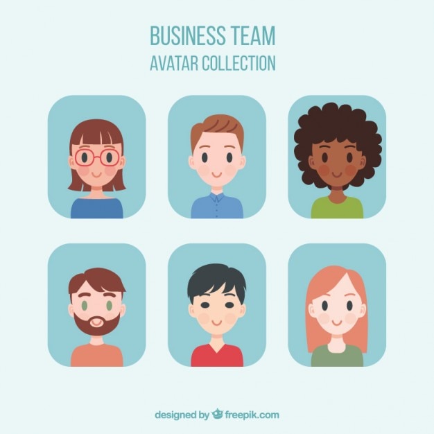 set of lovely business team avatars