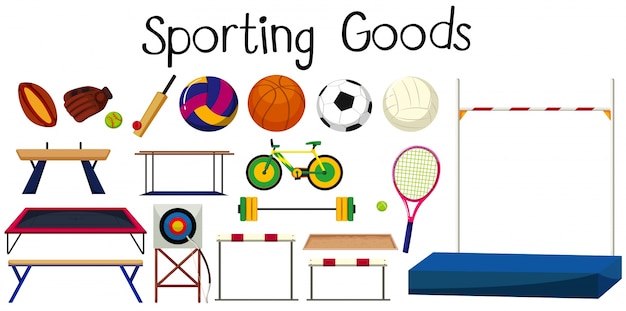 Set of many sport equipments
illustration